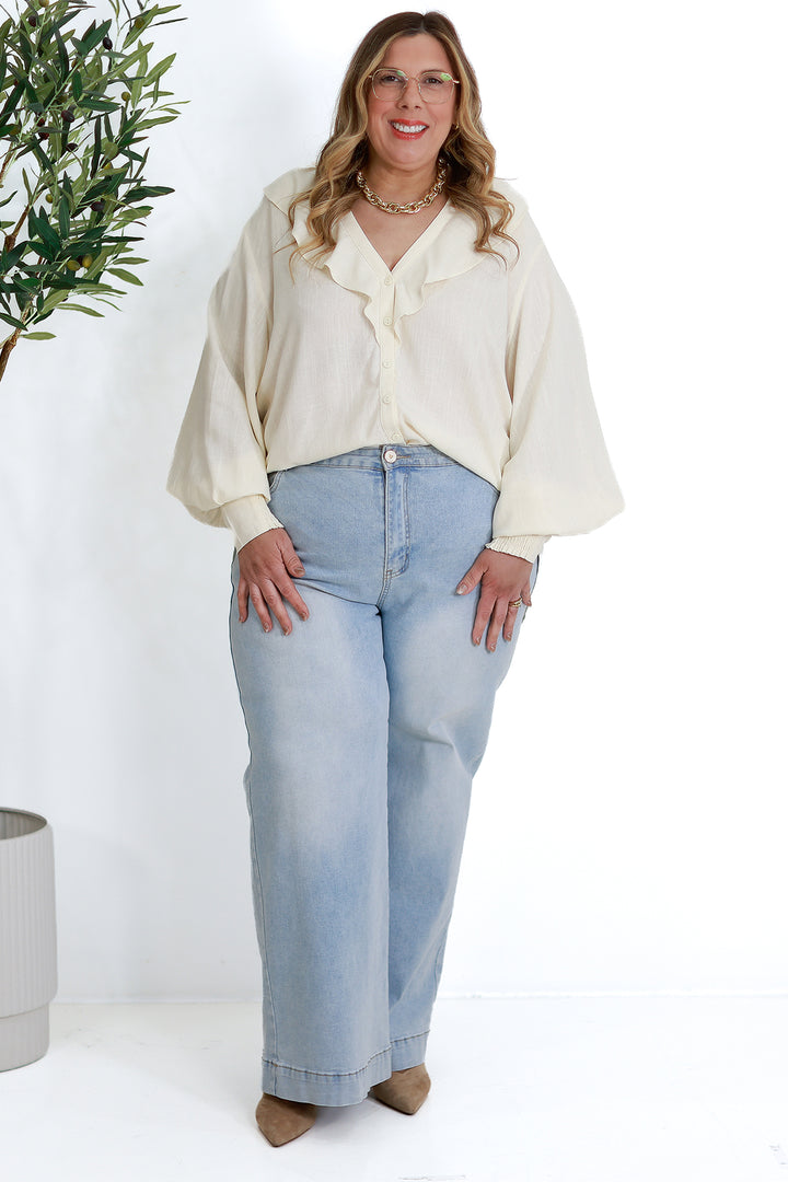 Marnie Ruffle Shirt | IVORY