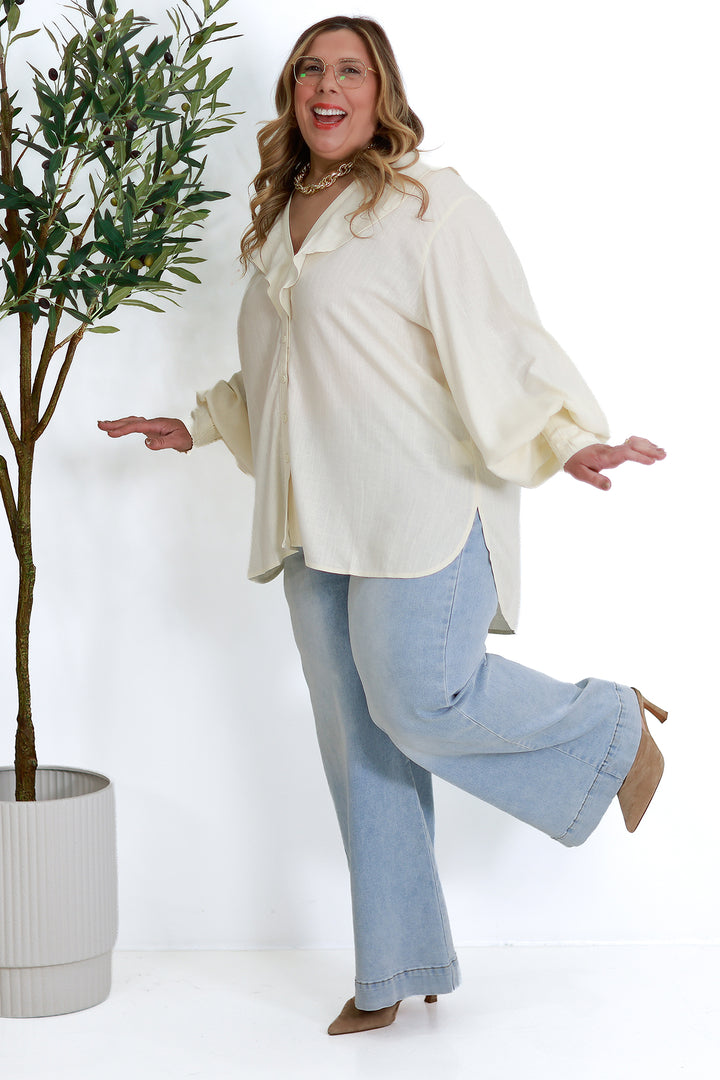 Marnie Ruffle Shirt | IVORY