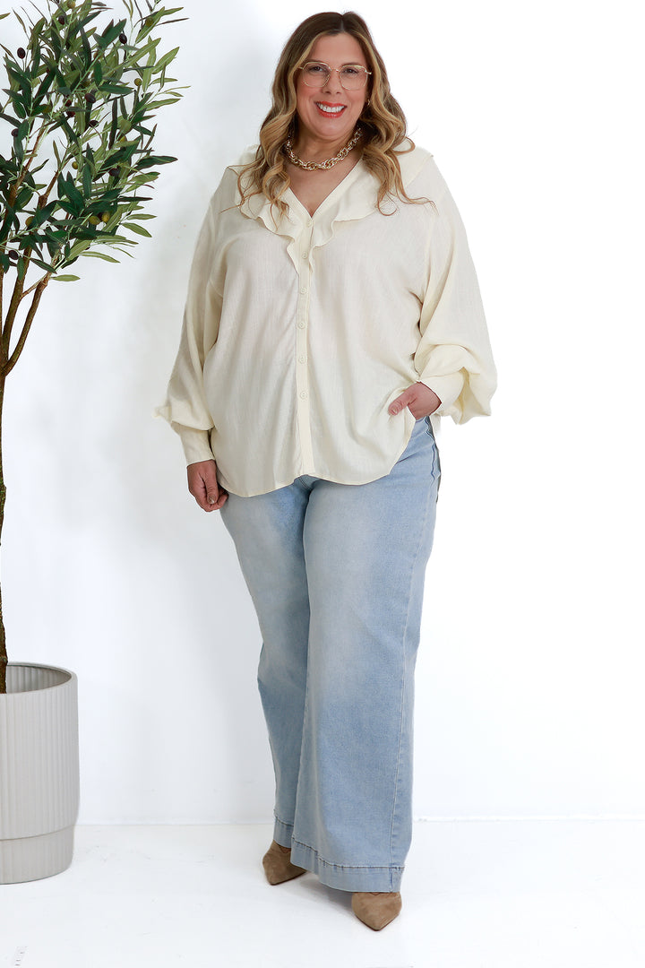 Marnie Ruffle Shirt | IVORY