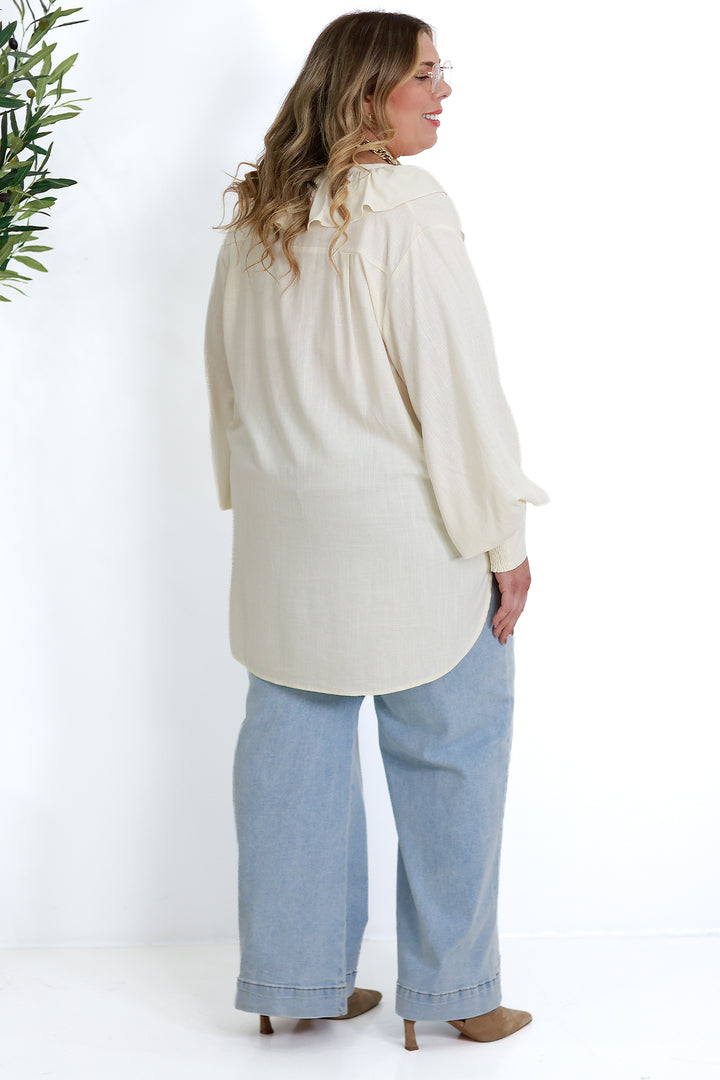 Marnie Ruffle Shirt | IVORY