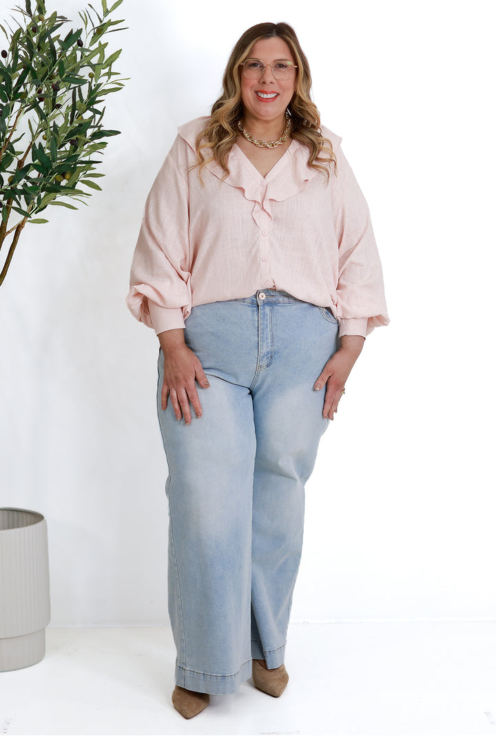 Marnie Ruffle Shirt SS| PINK