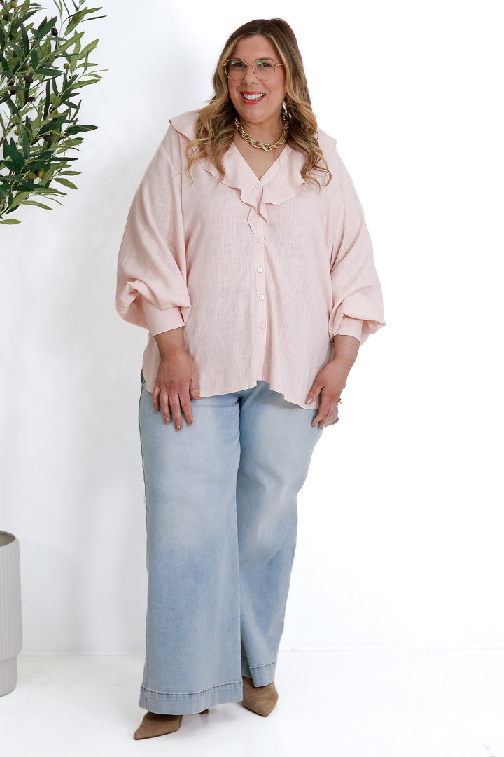 Marnie Ruffle Shirt SS| PINK