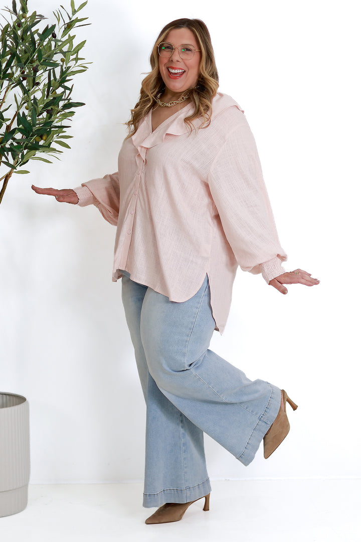 Marnie Ruffle Shirt SS| PINK