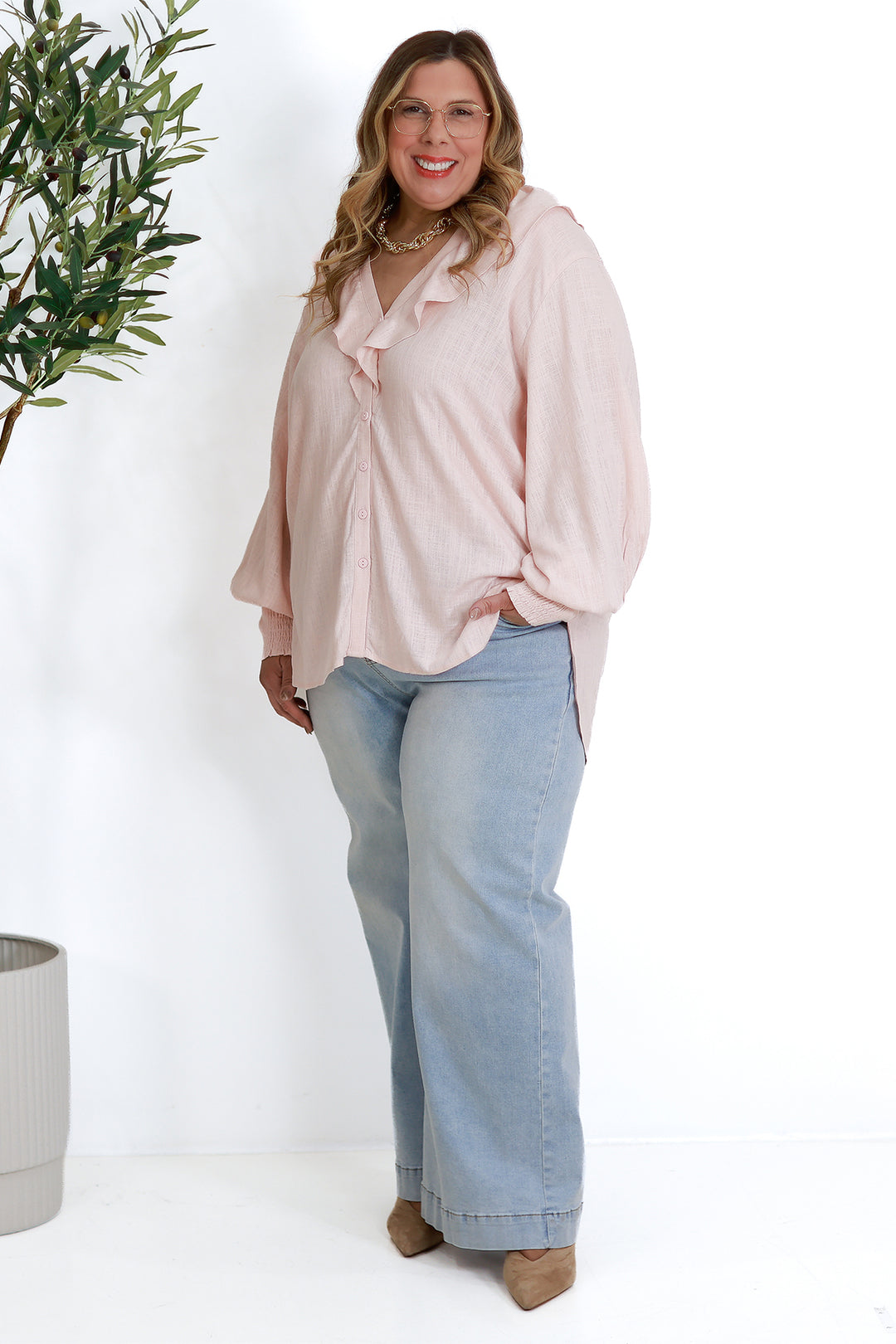 Marnie Ruffle Shirt SS| PINK