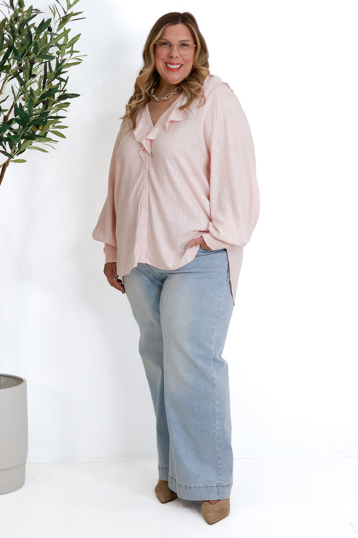 Marnie Ruffle Shirt SS| PINK