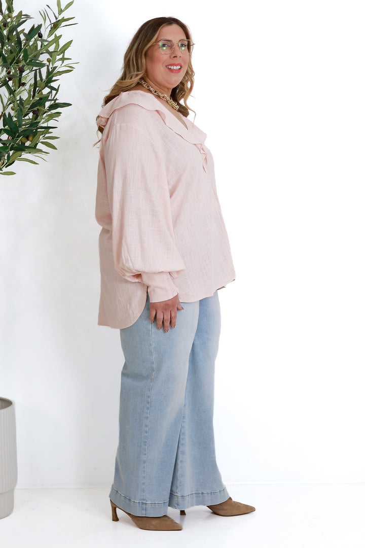 Marnie Ruffle Shirt SS| PINK