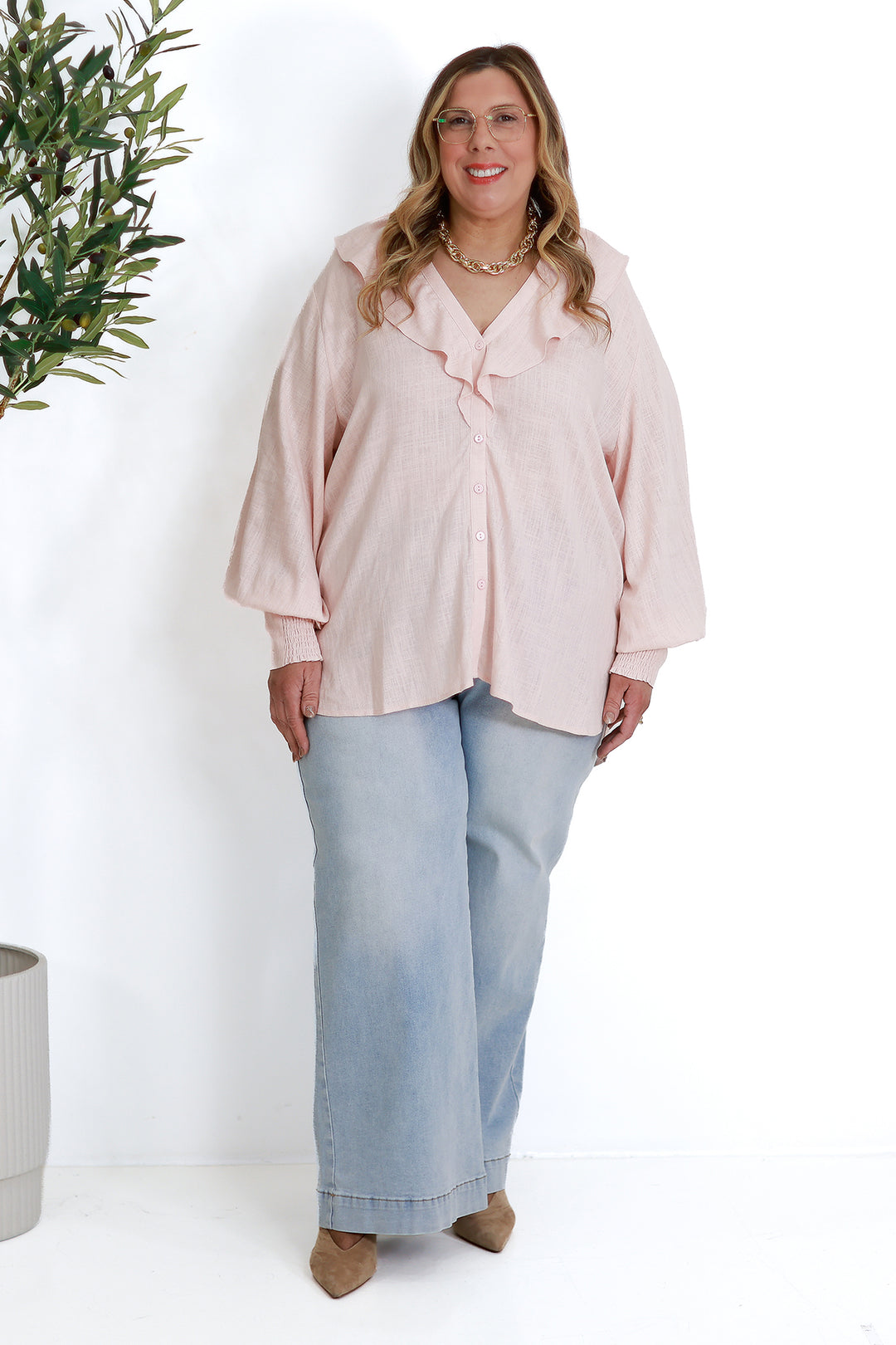 Marnie Ruffle Shirt SS| PINK