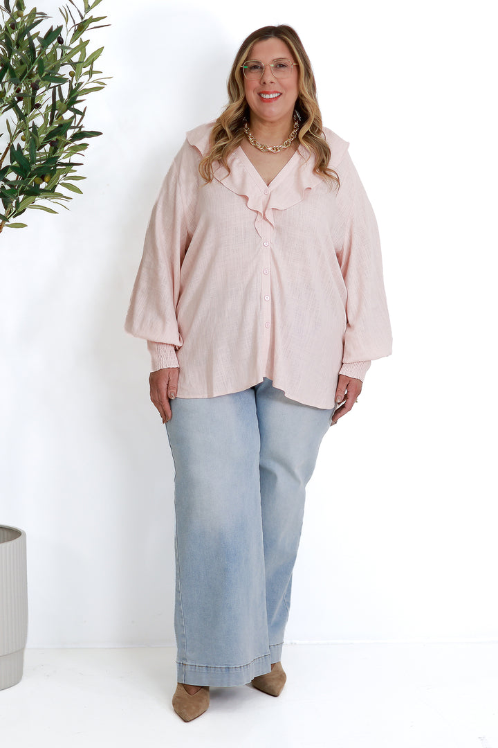Marnie Ruffle Shirt SS| PINK