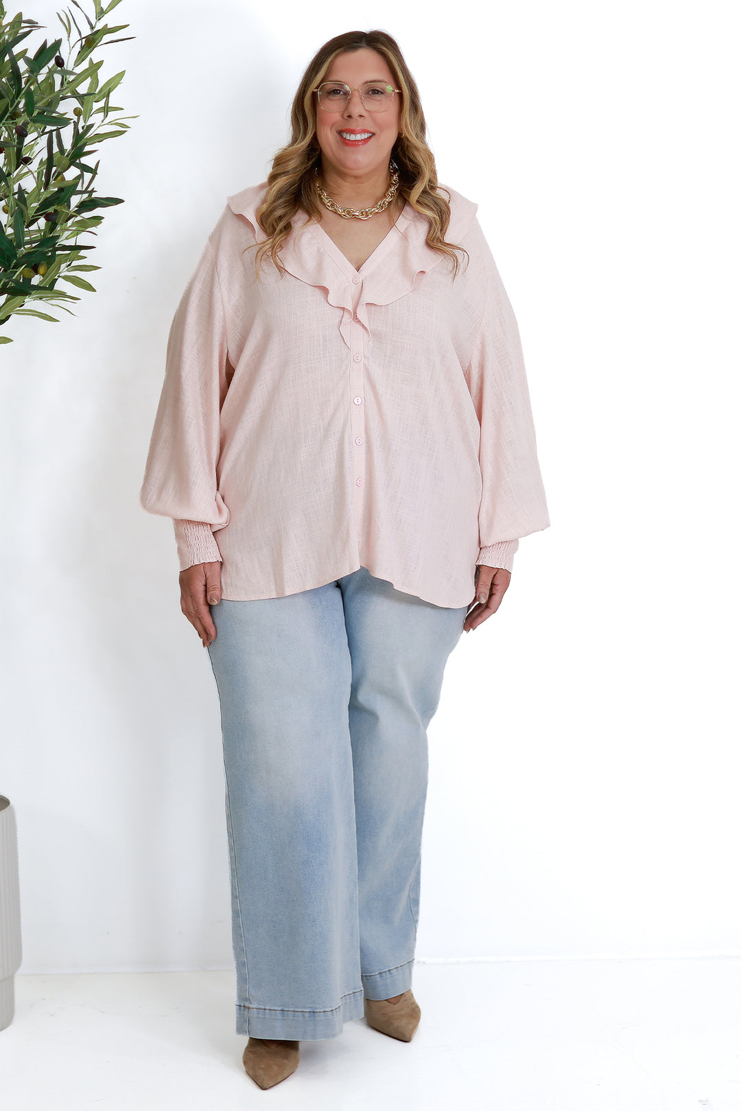 Marnie Ruffle Shirt SS| PINK