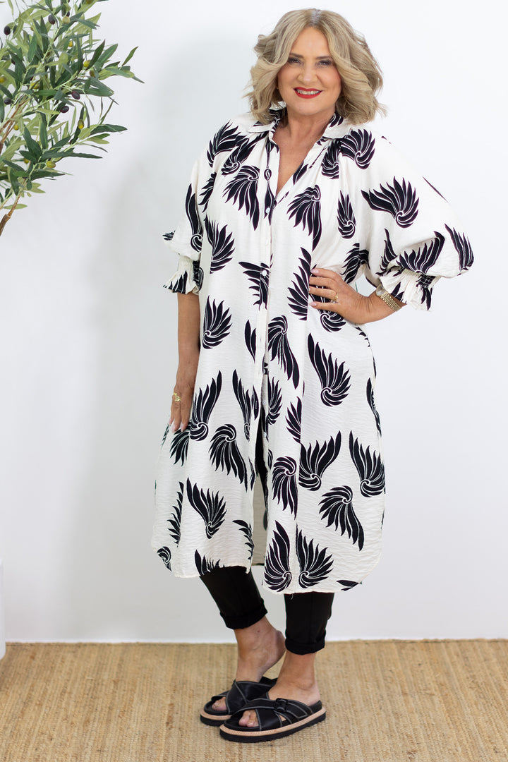 Phoenix Shirt Dress | Warm White