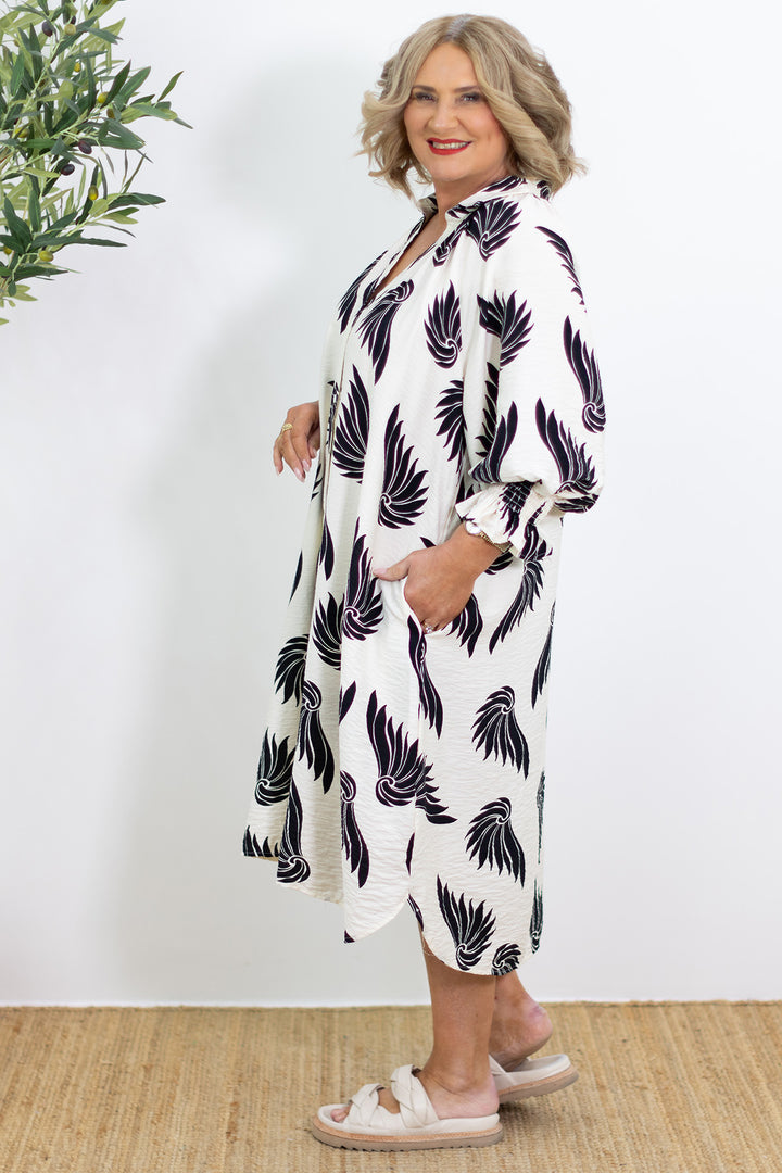 Phoenix Shirt Dress | Warm White