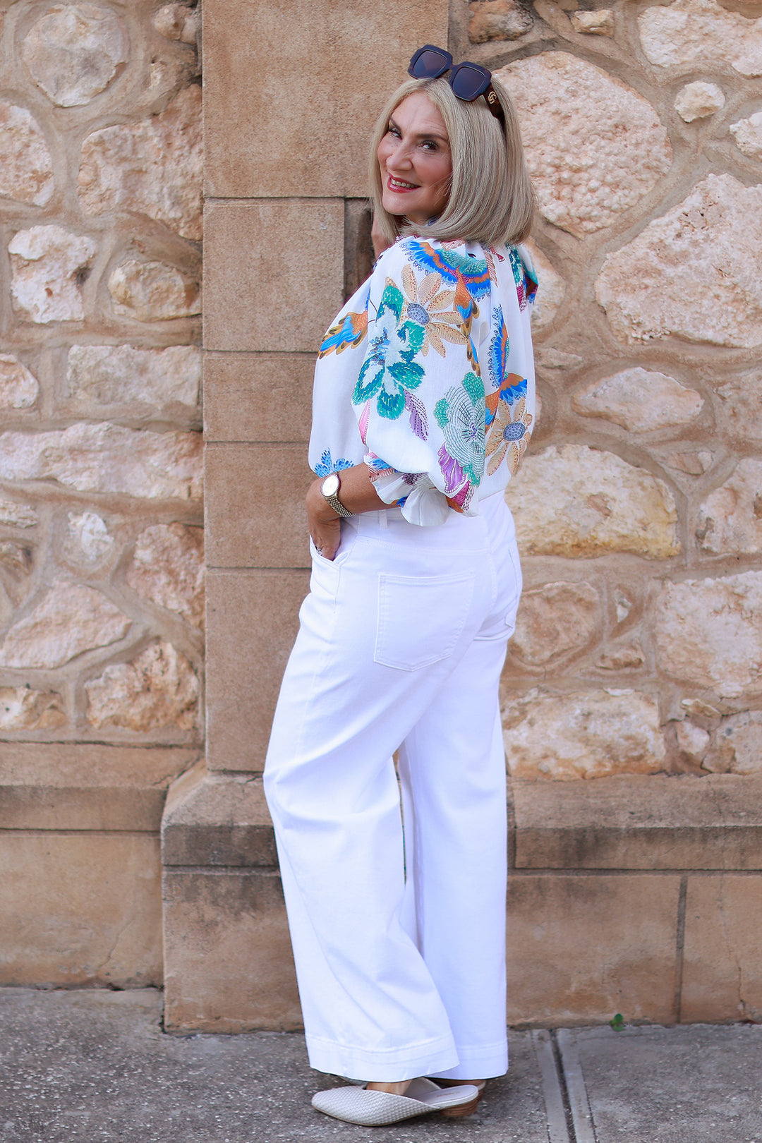 Heritage Bird Print Shirt | BLUE