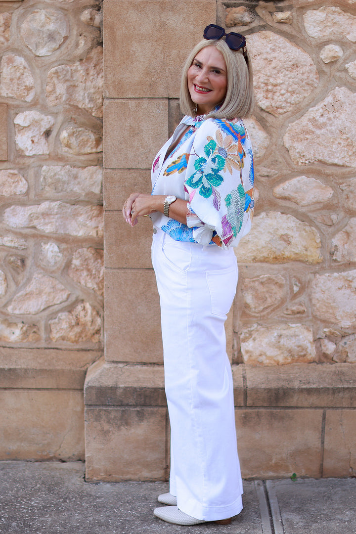 Heritage Bird Print Shirt | BLUE