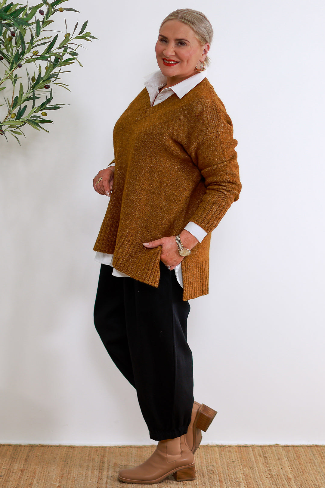 Diora Slouch Knit | TAN