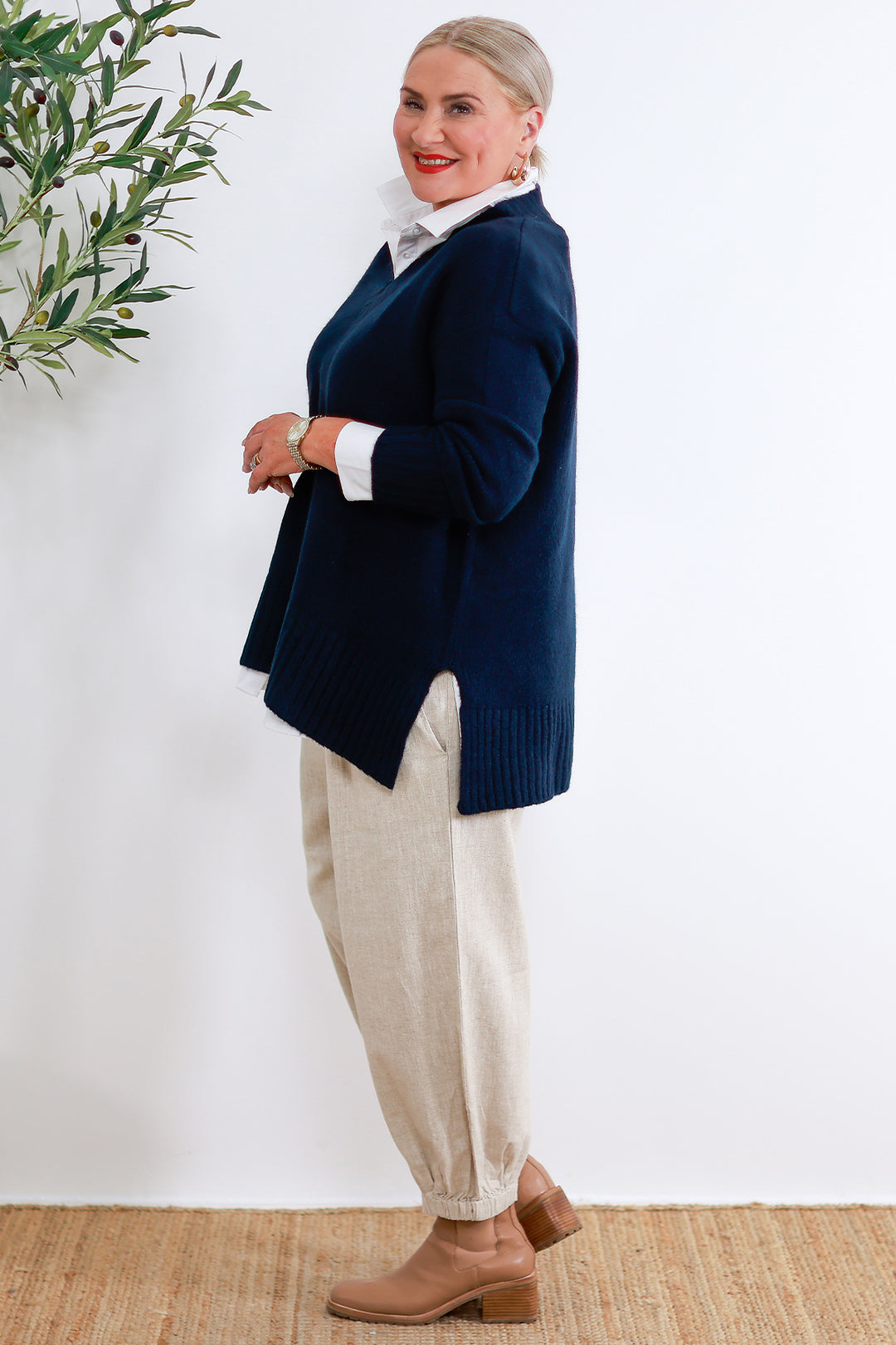 Diora Slouch Knit | NAVY