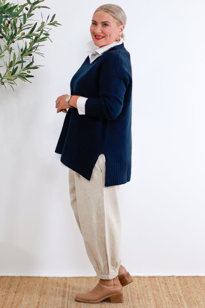 Diora Slouch Knit | NAVY