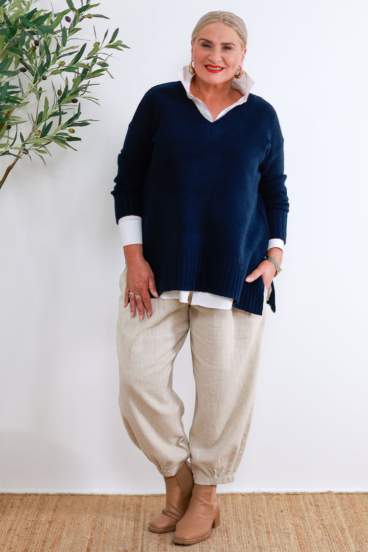 Diora Slouch Knit | NAVY