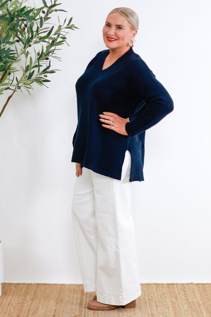 Diora Slouch Knit | NAVY
