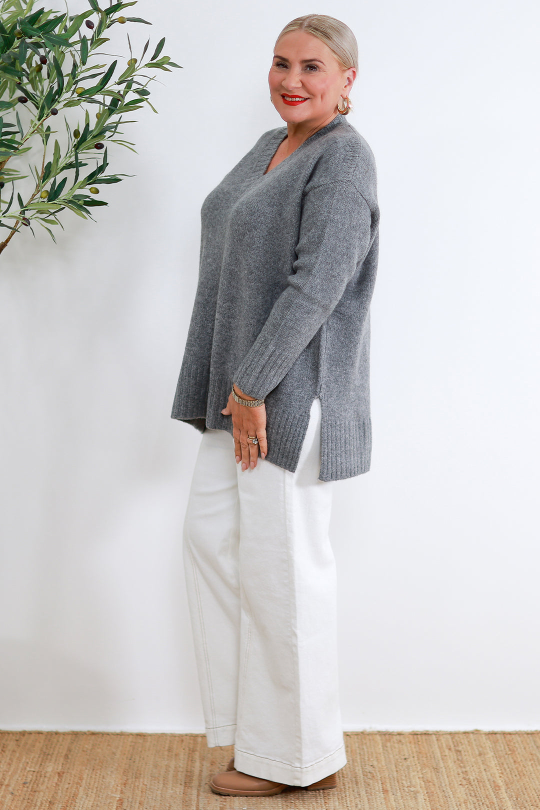 Diora Slouch Knit | CHARCOAL