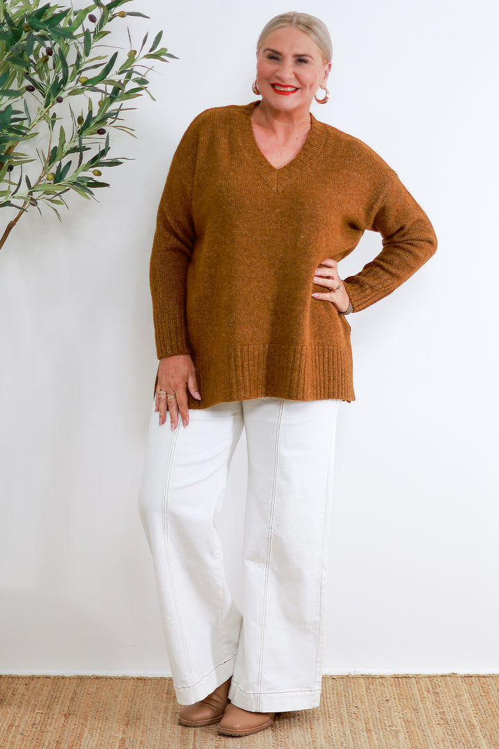 Diora Slouch Knit | TAN