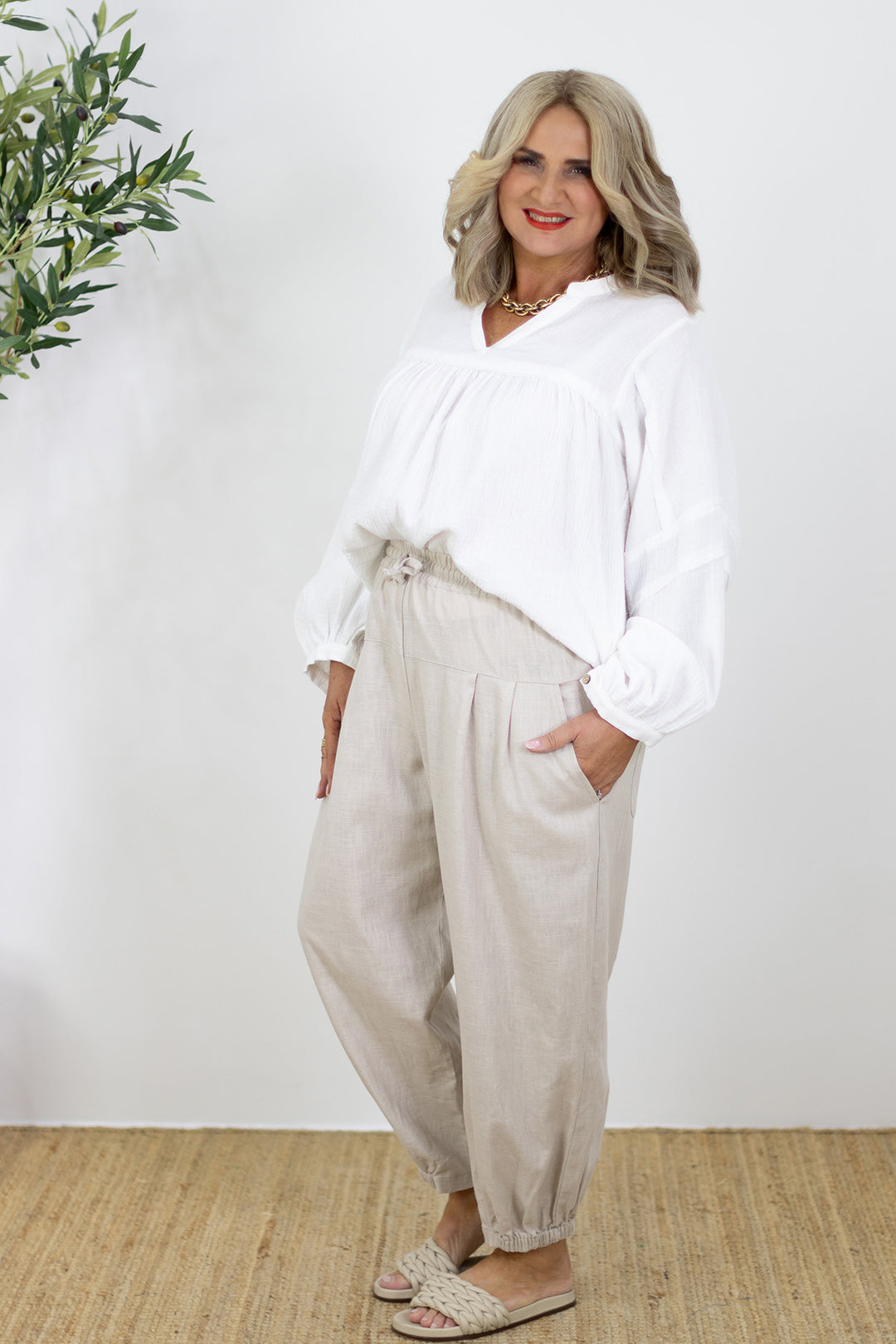 Kali Pants | Coconut Beige