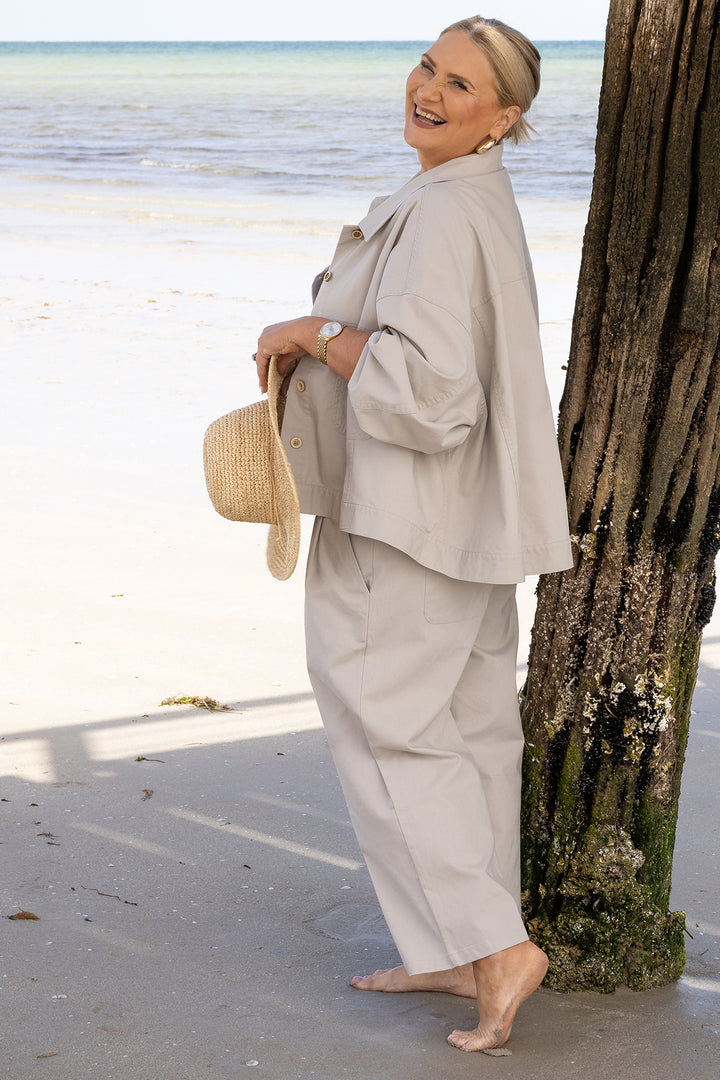 Oversized Linen Swing Jacket Linen | NATURAL