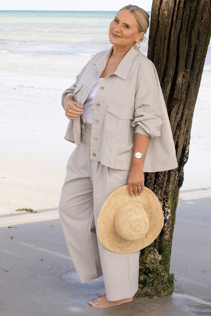 Kali Wide Leg Pant | Natural Stone