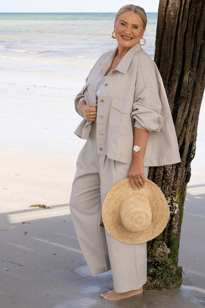 Kali Wide Leg Pant | Natural Stone