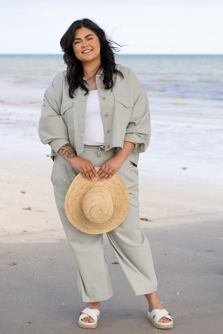 Kali Wide Leg Pant | Green Sage