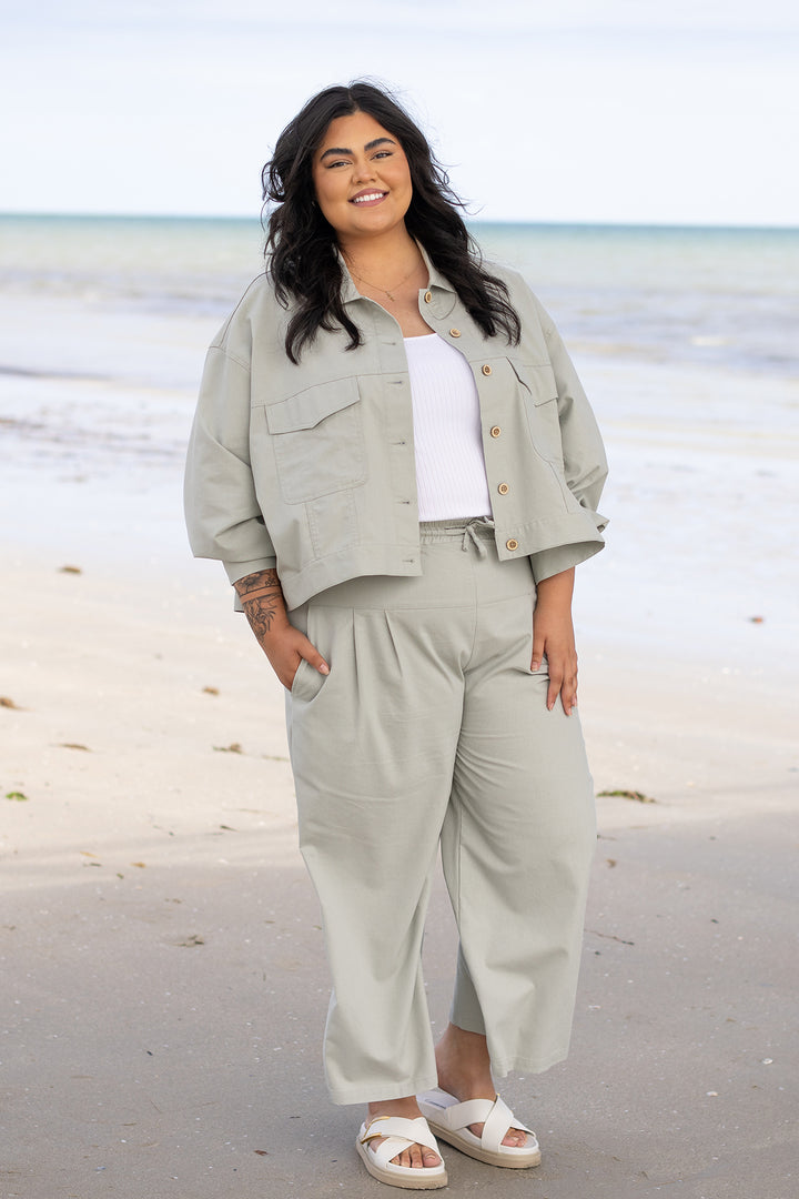 Kali Wide Leg Pant | Green Sage