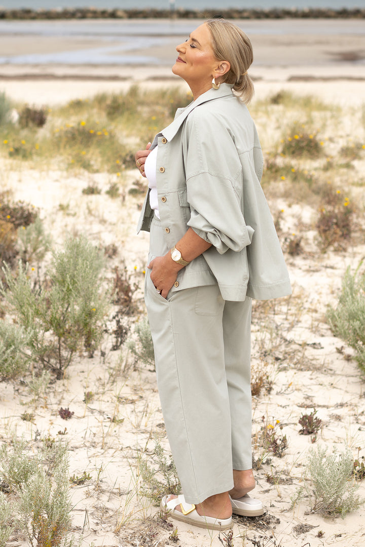 Kali Wide Leg Pant | Green Sage