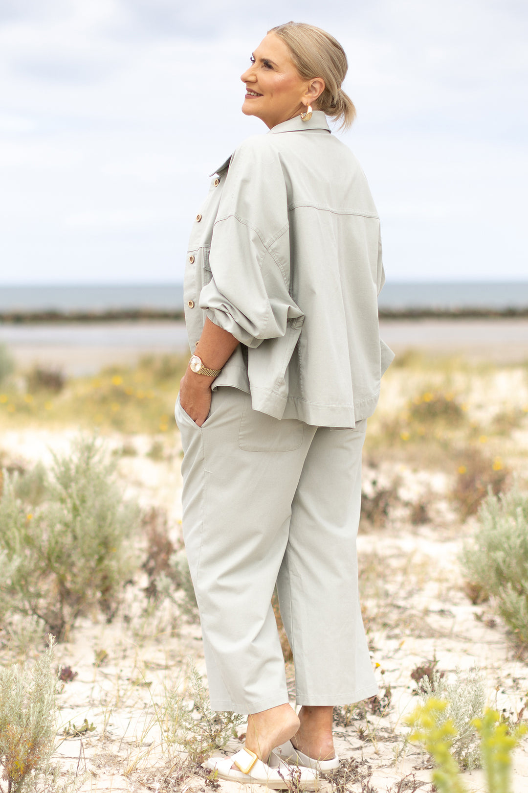 Kali Wide Leg Pant | Green Sage