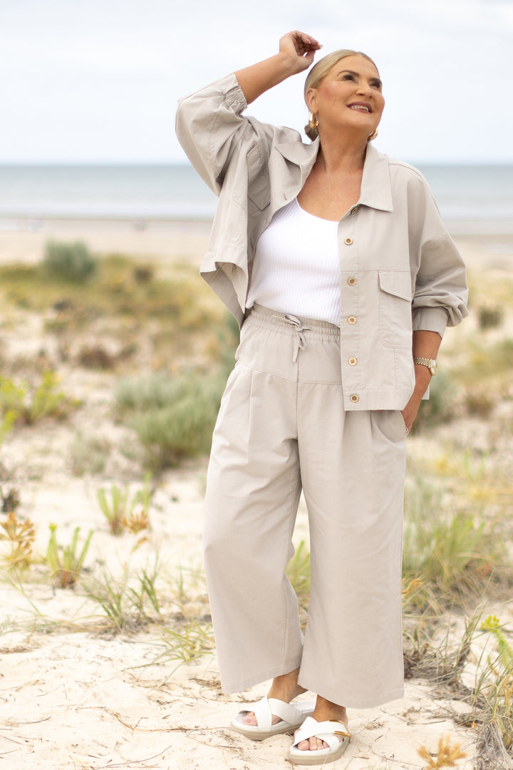 Oversized Linen Swing Jacket Linen | NATURAL
