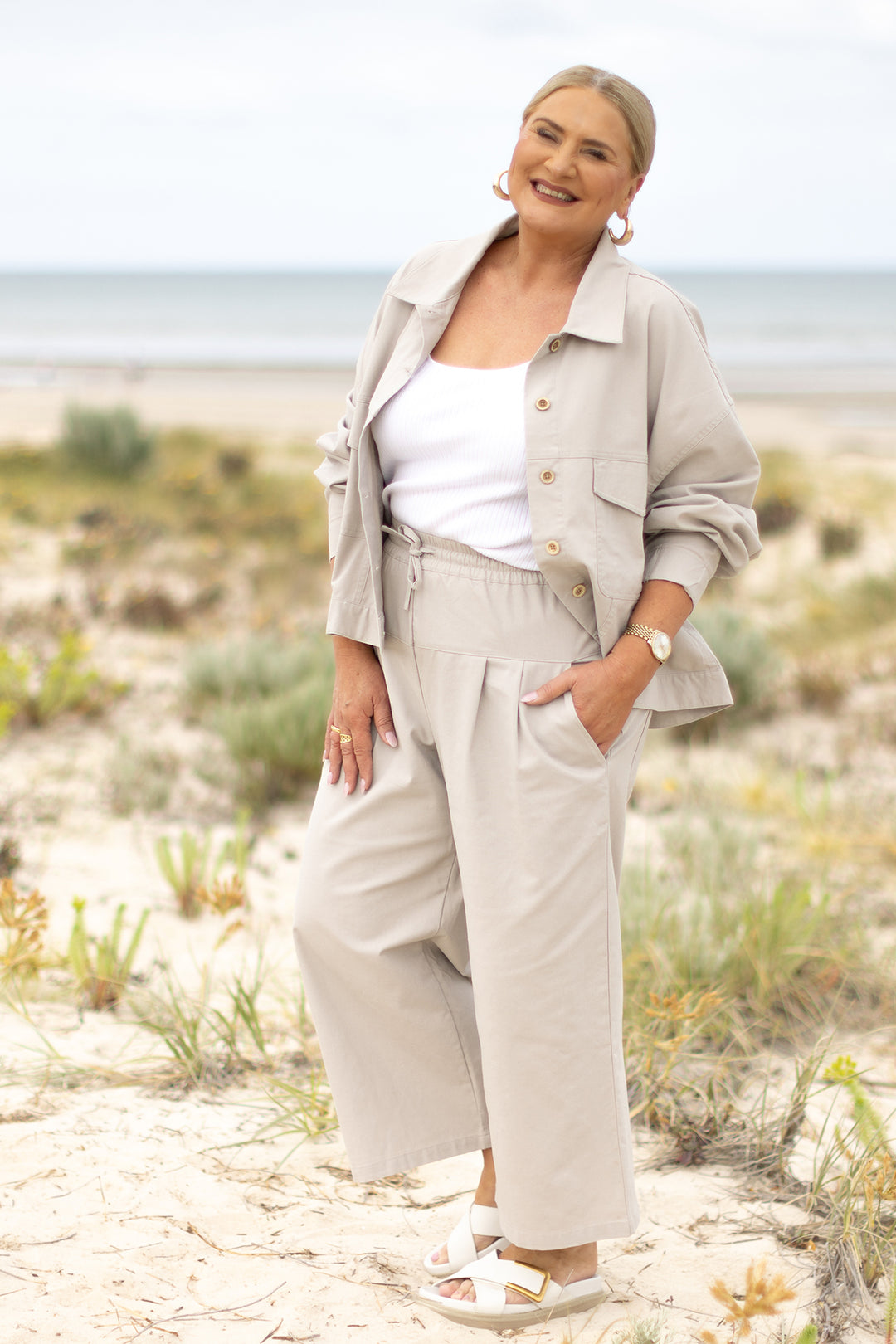 Oversized Linen Swing Jacket Linen | NATURAL