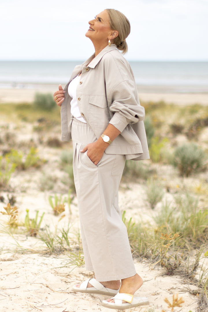 Oversized Linen Swing Jacket Linen | NATURAL