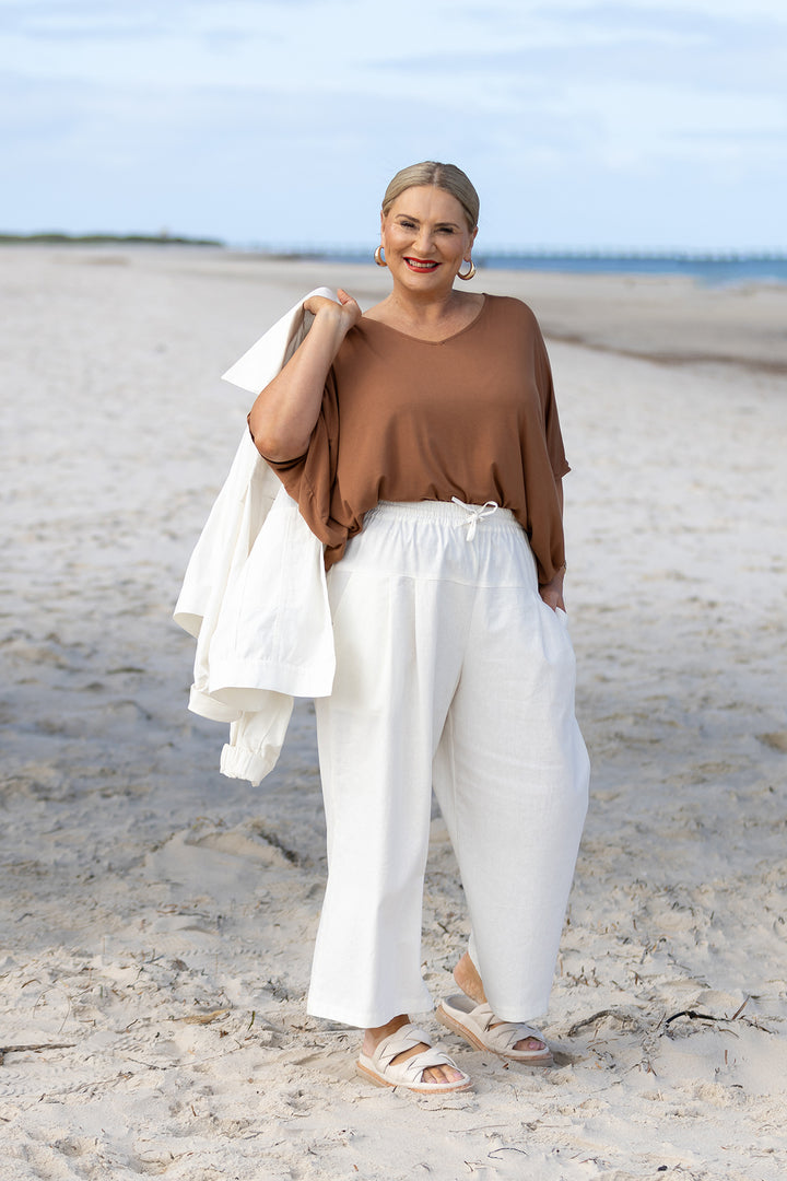 Kali Wide Leg Pant | Ivory White