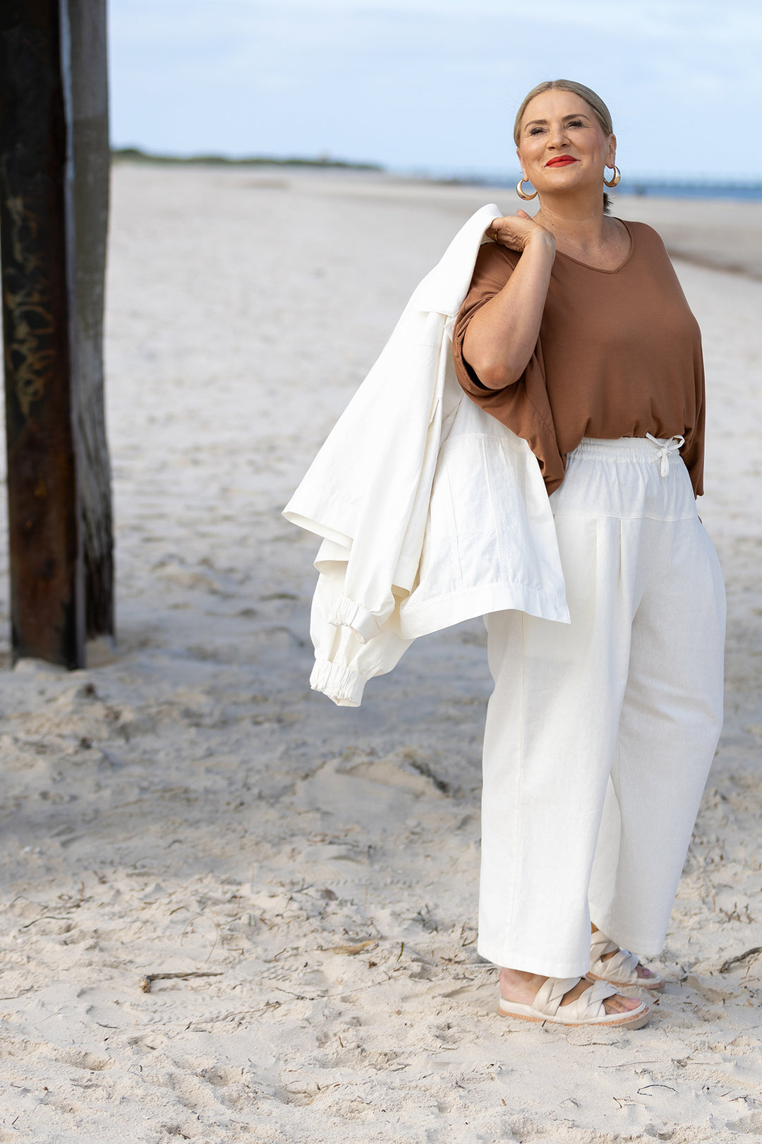 Kali Wide Leg Pant | Ivory White
