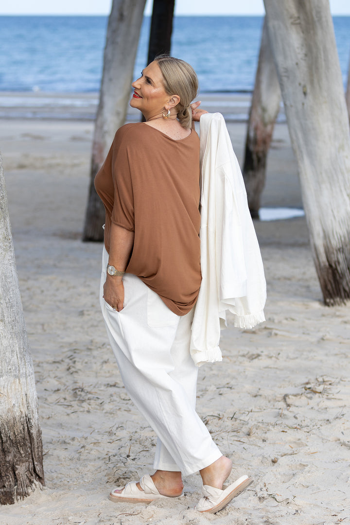 Kali Wide Leg Pant | Ivory White