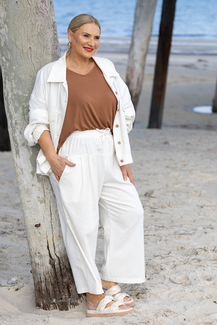Oversized Linen Swing Jacket Linen | WHITE IVORY