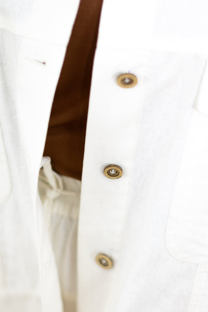 Oversized Linen Swing Jacket Linen | WHITE IVORY