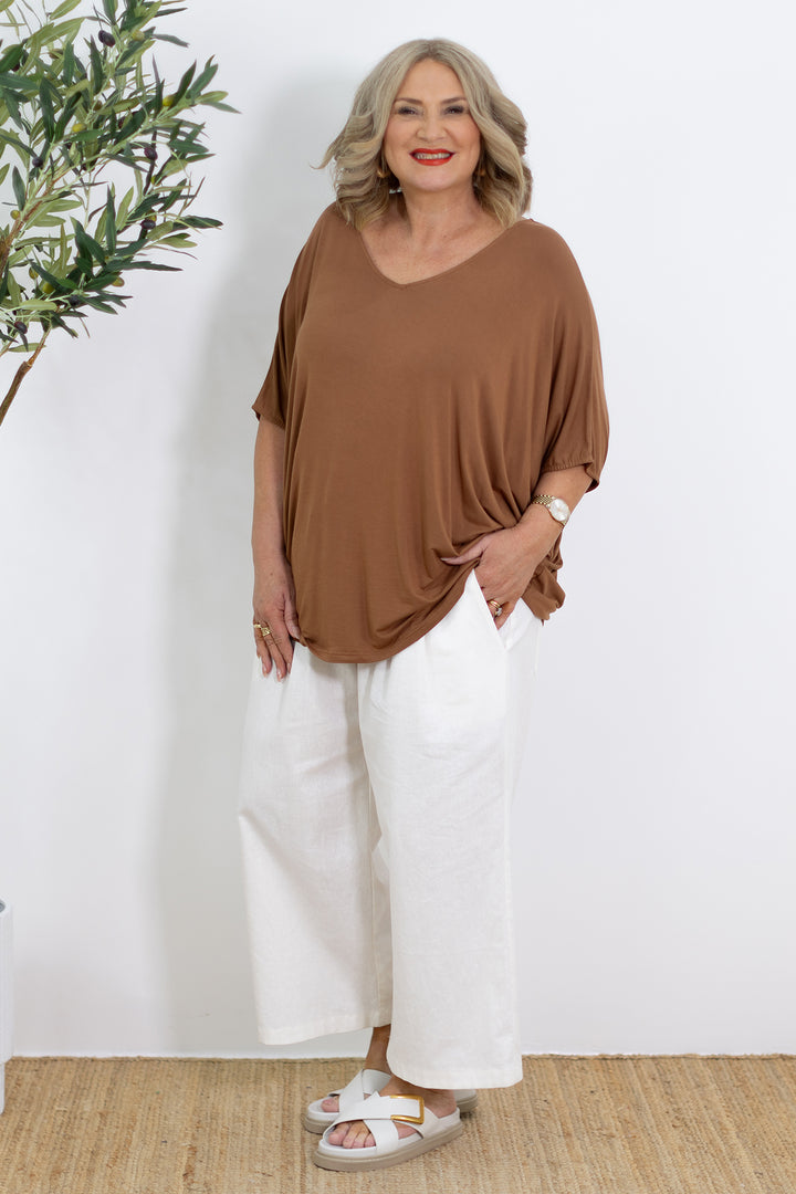 Kali Wide Leg Pant | Ivory White