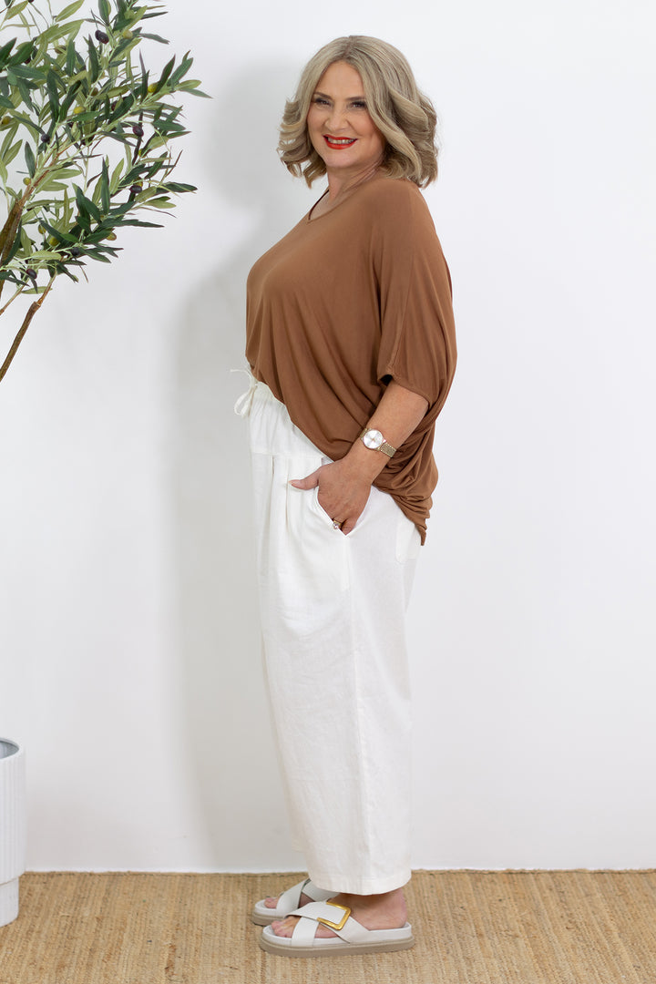 Kali Wide Leg Pant | Ivory White
