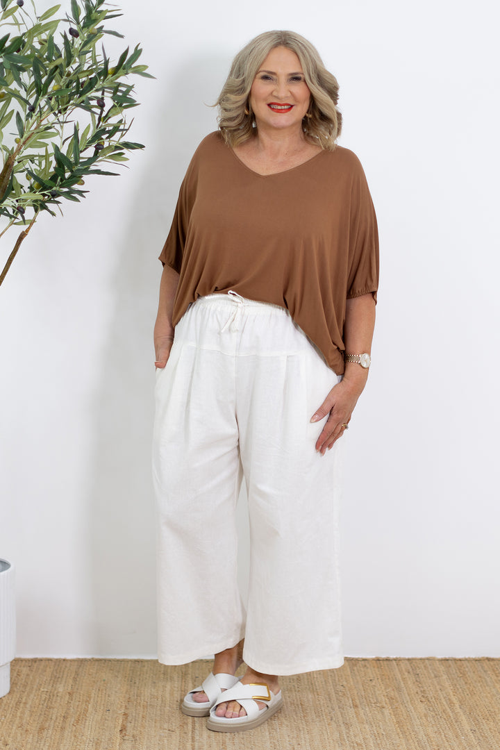 Kali Wide Leg Pant | Ivory White