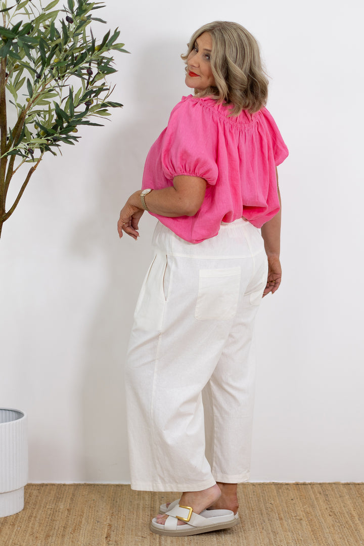 Kali Wide Leg Pant | Ivory White