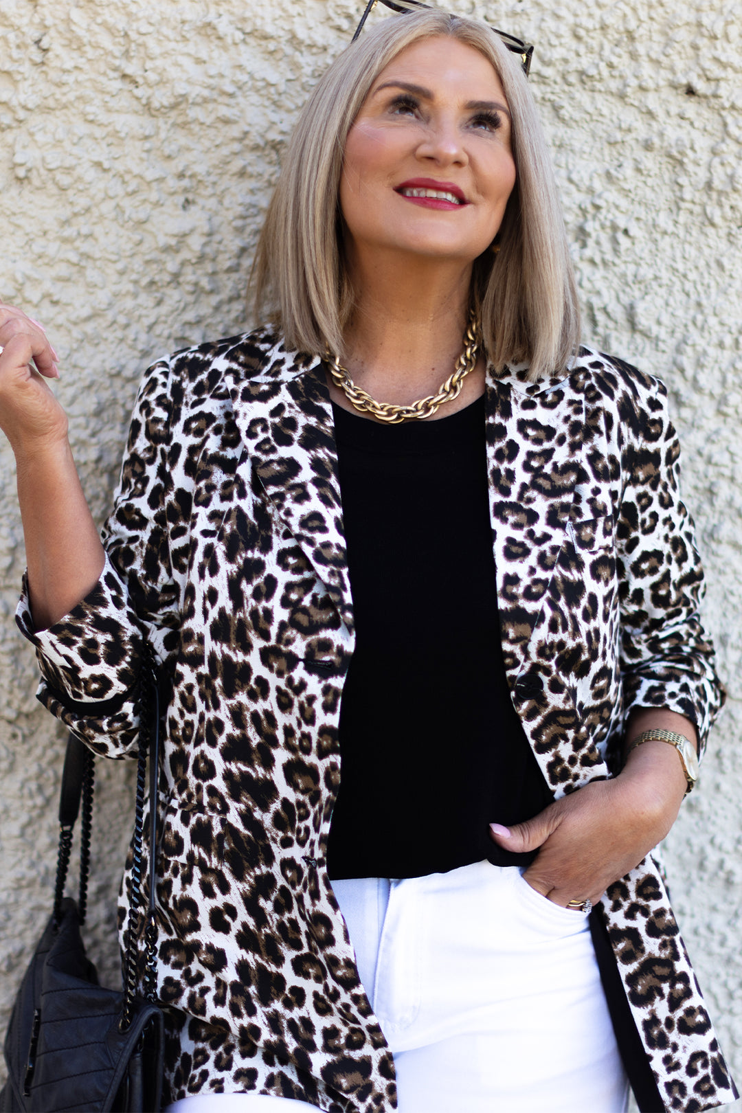 Sienna Leopard Blazer| WHITE