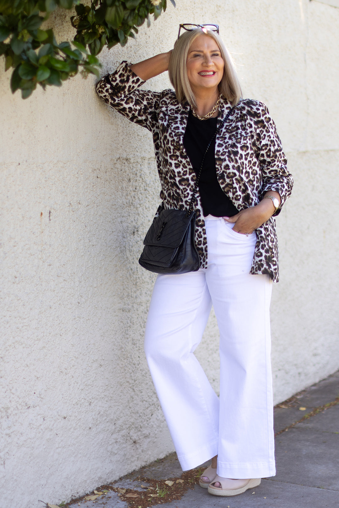 Sienna Leopard Blazer| WHITE