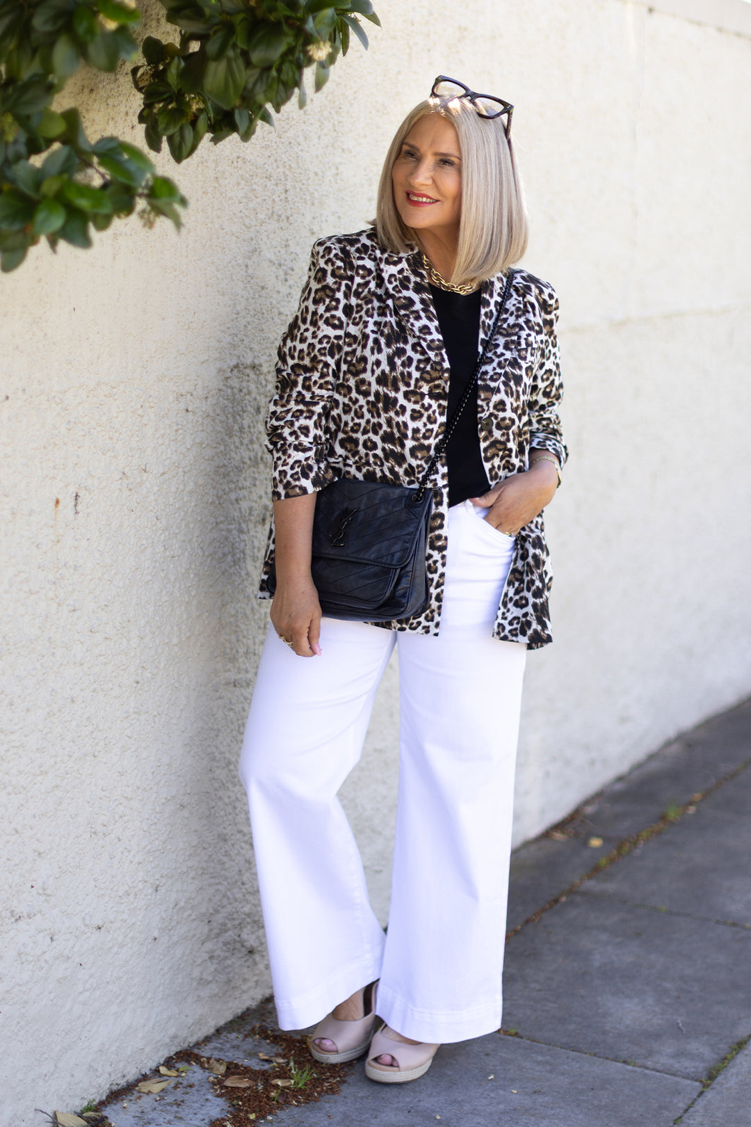 Sienna Leopard Blazer| WHITE
