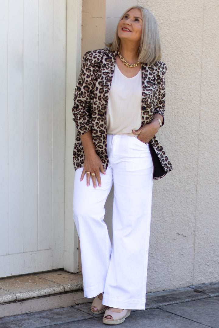 Sienna Leopard Blazer | BROWN