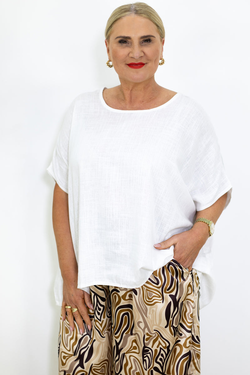 Liberty Drape Top | White