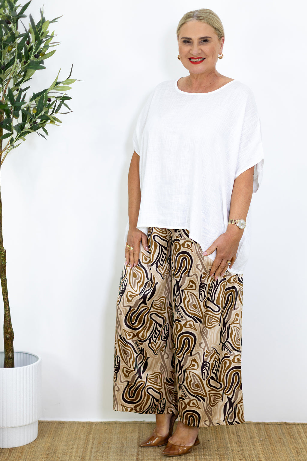 Liberty Drape Top | White